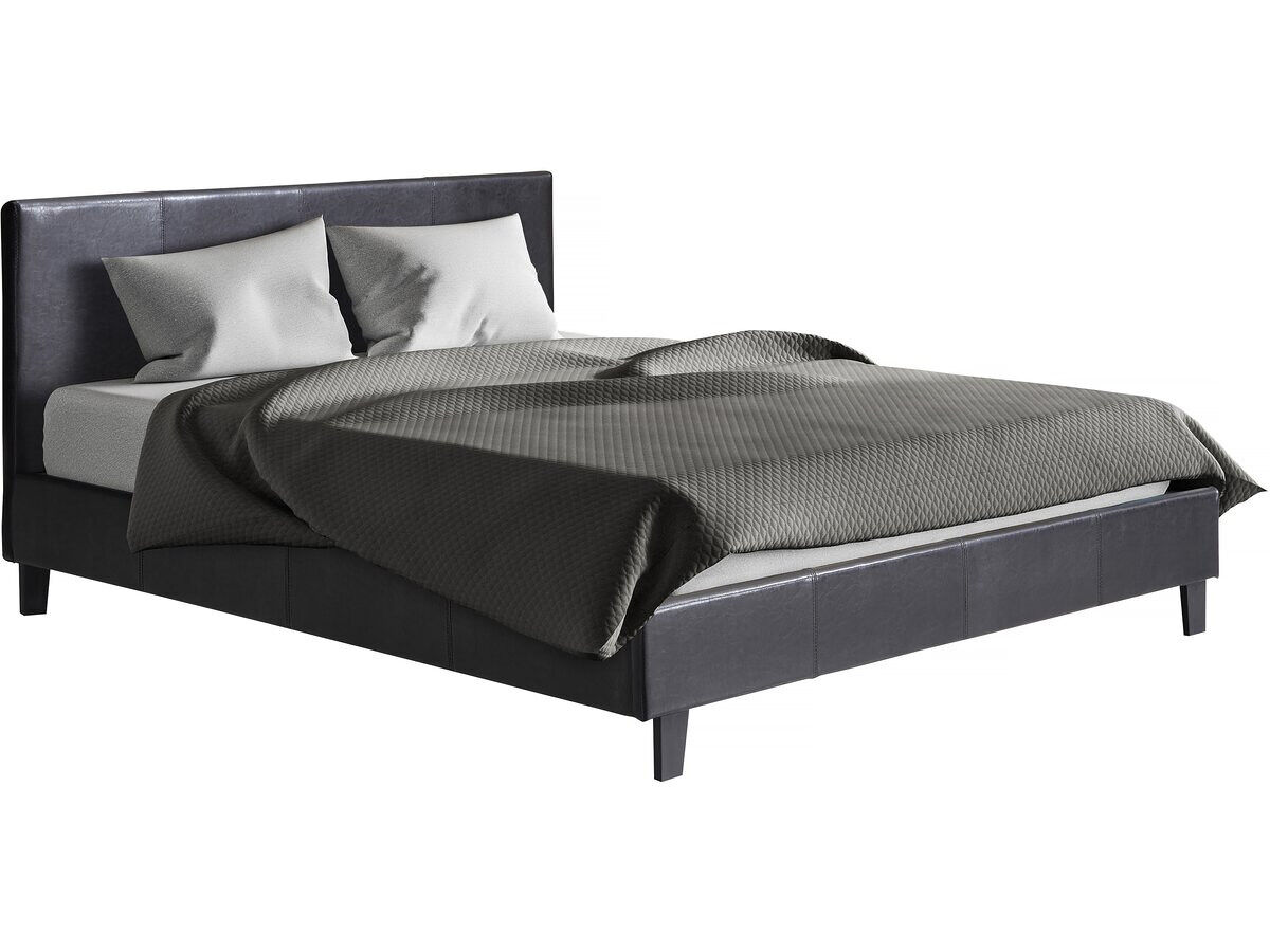 Cama "lina" - 140 x 190 cm - noir