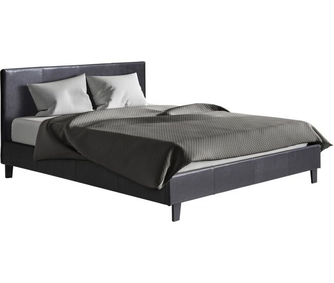 Cama "lina" - 140 x 190 cm - noir