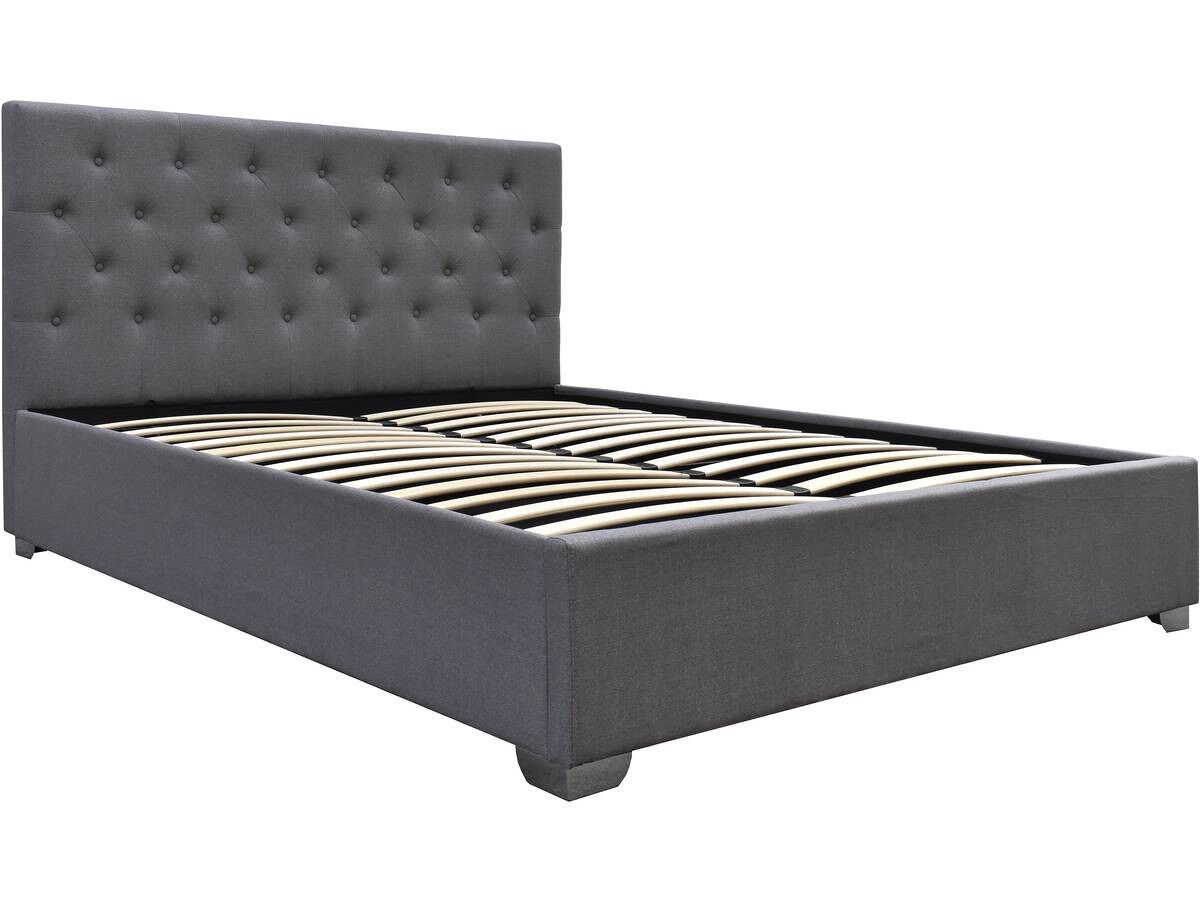 Cama de casal com baú "tino" - 180 x 200 cm - gris