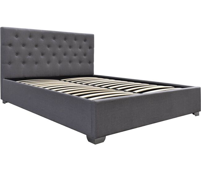 Cama de casal com baú "tino" - 180 x 200 cm - gris