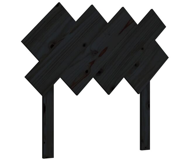 Vidaxl cabeceira de cama 92x3x81 cm pinho maciço preto