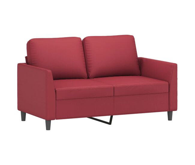 Vidaxl sofá de 2 lugares 120 cm couro artificial vermelho tinto