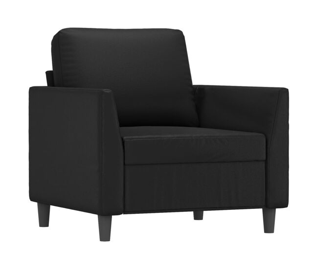 Vidaxl poltrona couro artificial 60 cm preto