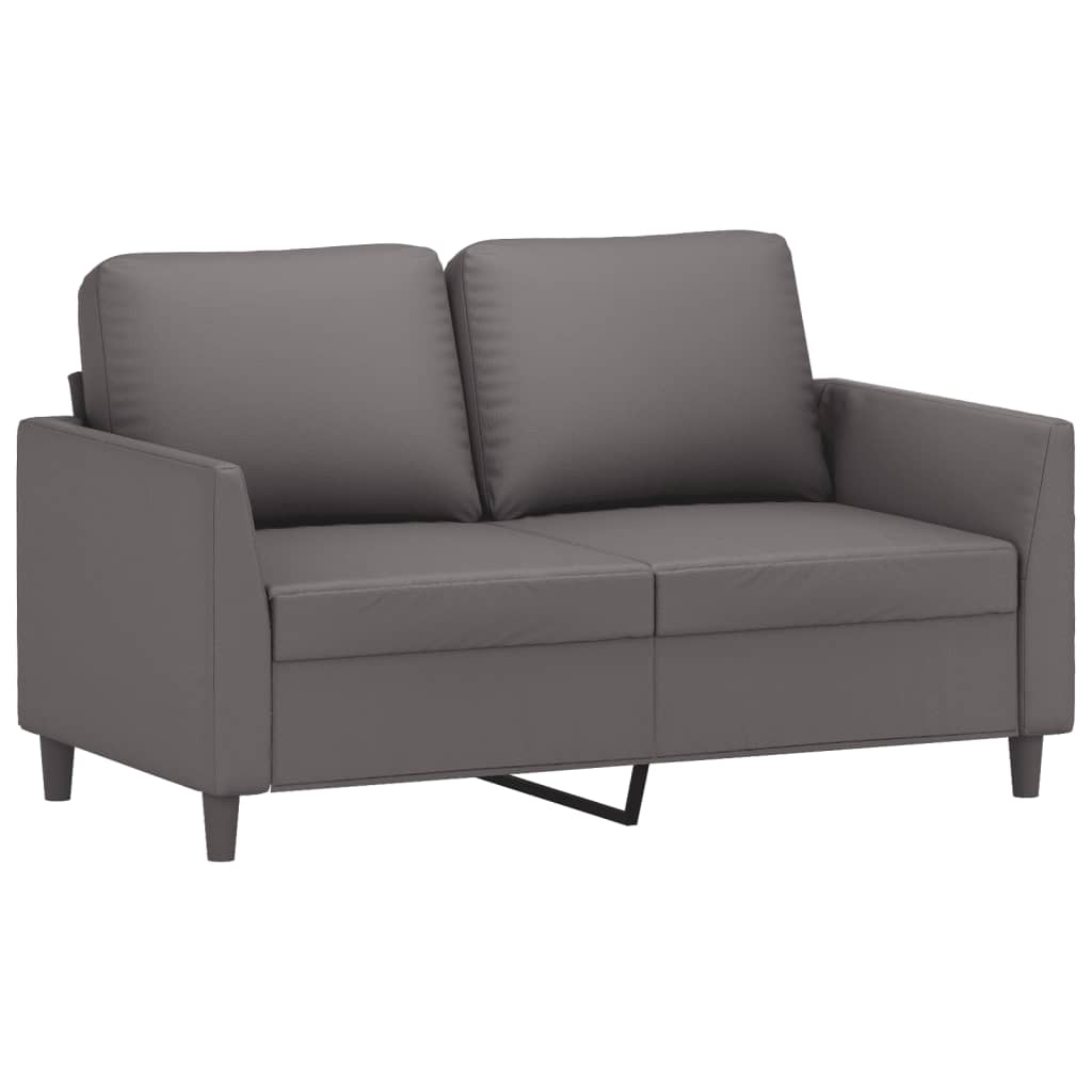 Vidaxl sofá de 2 lugares 120 cm couro artificial cinza