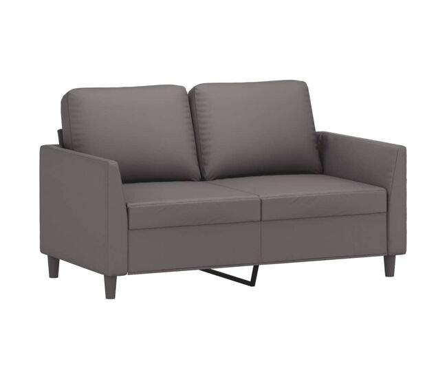 Vidaxl sofá de 2 lugares 120 cm couro artificial cinza