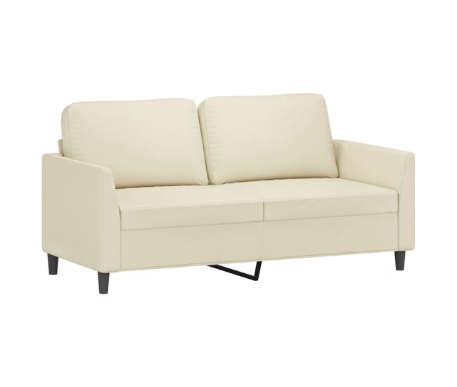 Vidaxl sofá de 2 lugares 140 cm couro artificial cor creme