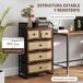 Cómoda com 5 Gavetas MDF, Aço, TNT e Vime HOMCOM Cómoda com 5 Gavetas MDF, Aço, TNT e Vime HOMCOM Vermelho