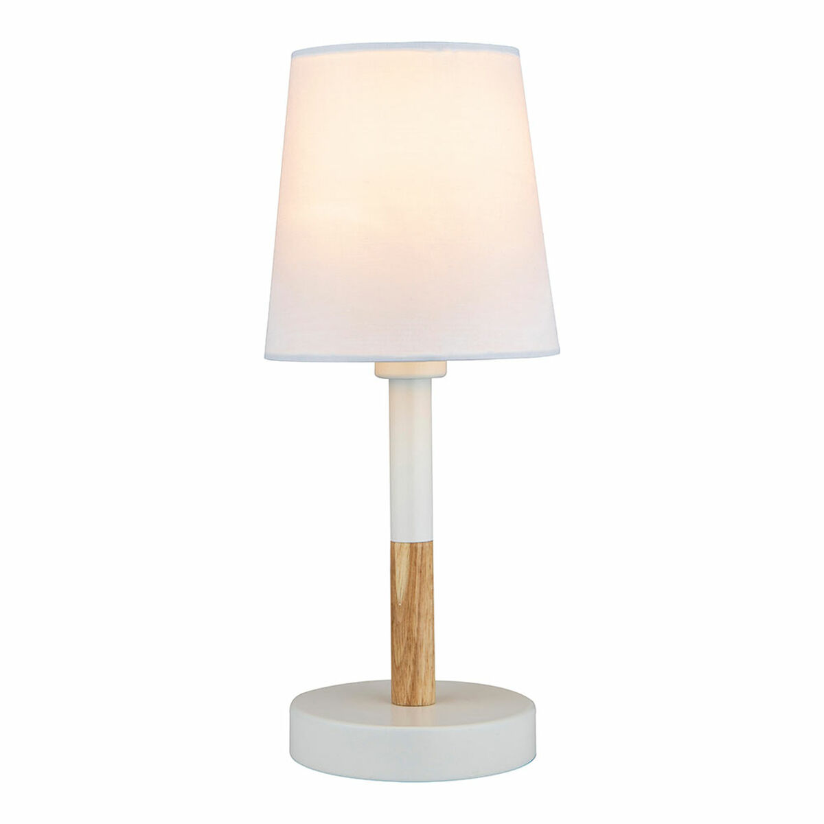 Lâmpada de mesa edm 32016 branco madeira aço 40 w 220-240 v ø 13 x 32 cm