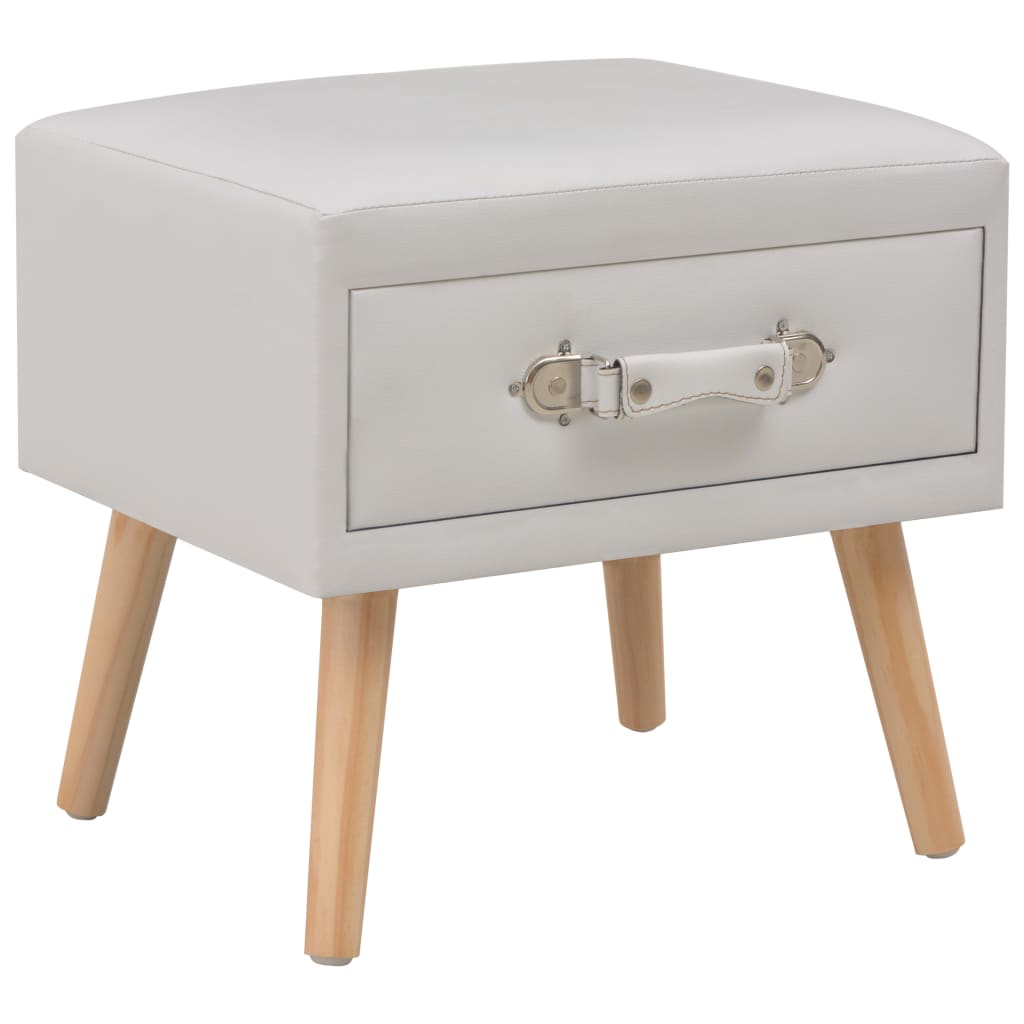 Vidaxl mesa-de-cabeceira 40x35x40 cm couro artificial branco
