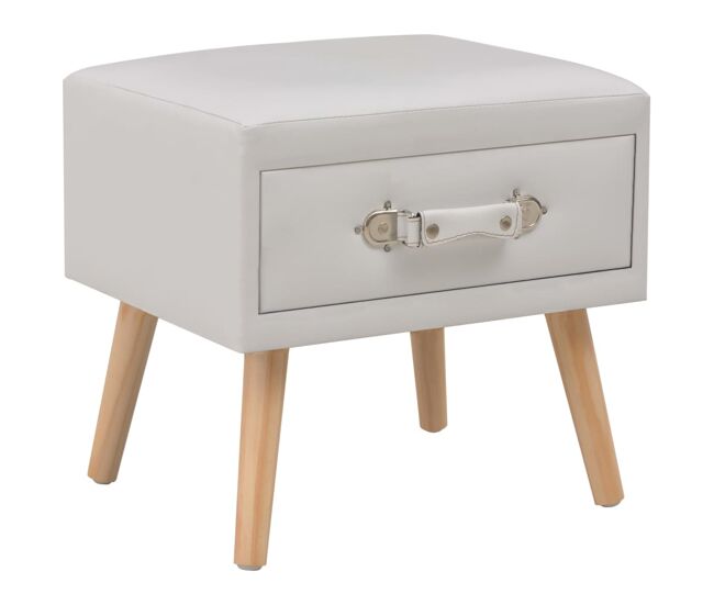 Vidaxl mesa-de-cabeceira 40x35x40 cm couro artificial branco