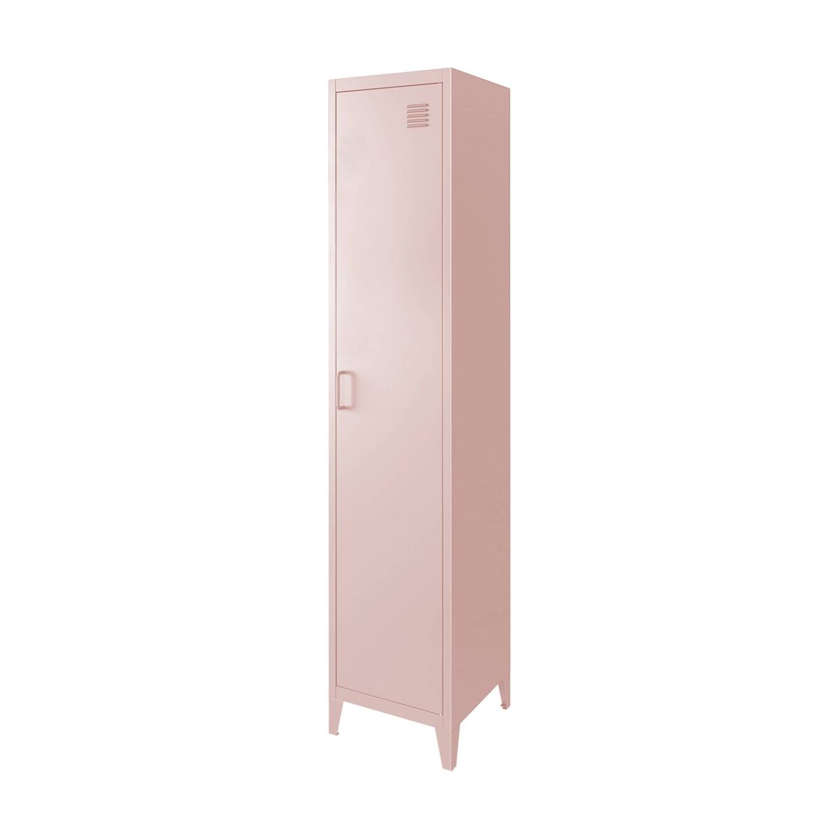 Armário de quarto industrial com 4 espaços de armazenamento, soho, rosa, 38x38x180 cm