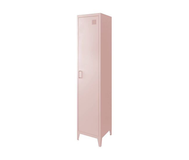 Armário de quarto industrial com 4 espaços de armazenamento, soho, rosa, 38x38x180 cm