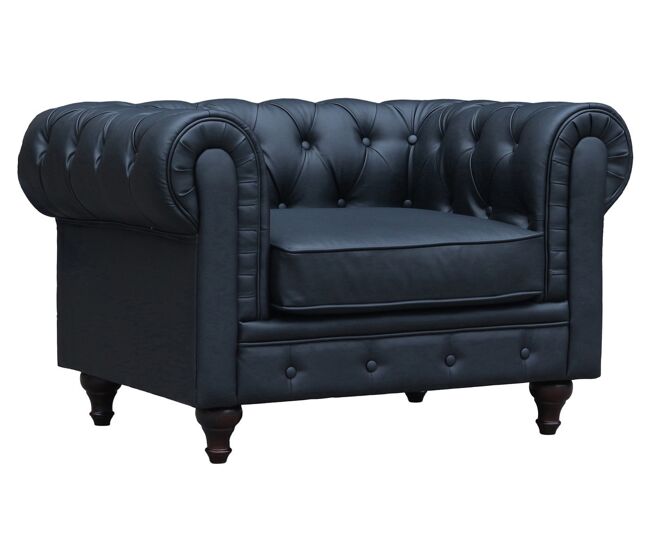 Cadeirão "aliza" chesterfield - 111 x 82 x 70 cm - noir