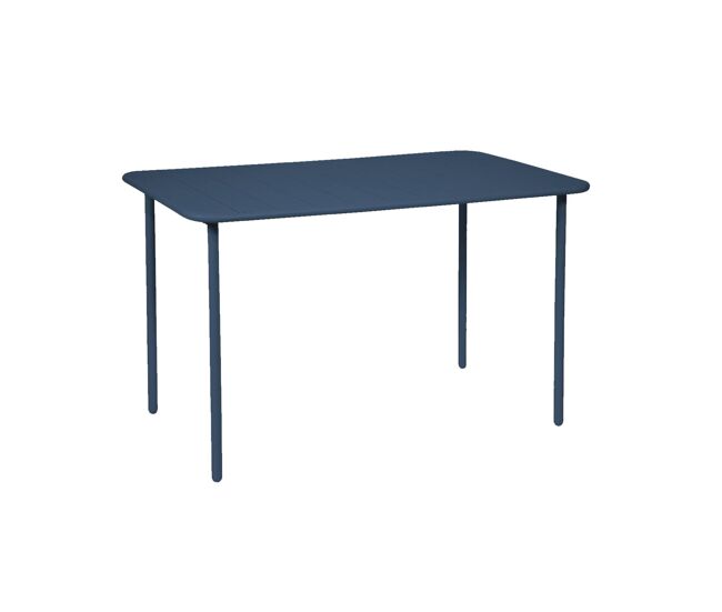 Mesa de jardim metálica de 4 lugares, amelia 120cm, azul-marinho, 120x70x72.5 cm