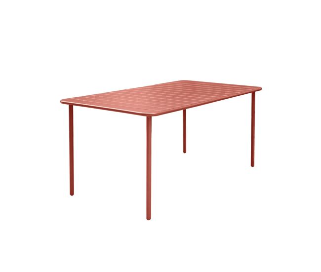 Mesa de jardim metálica de 6-8 lugares, amelia 160cm, terracota, 160x90x72.5 cm