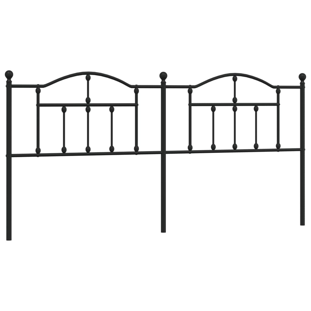 Vidaxl cabeceira de cama 200 cm metal preto