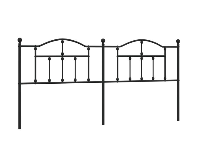 Vidaxl cabeceira de cama 200 cm metal preto