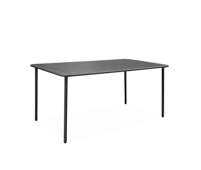 Mesa de jardim metálica de 6-8 lugares, amelia 160cm, antracite, 160x90x72.5 cm