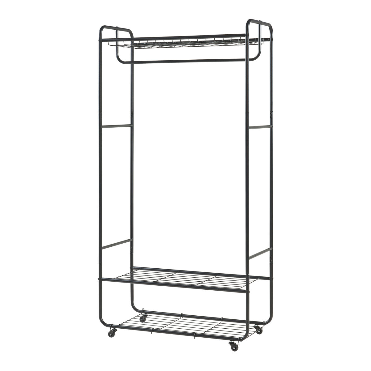 Bengaleiro vestvågøy com 3 prateleiras em aço 176x90x40cm - preto [en.casa]