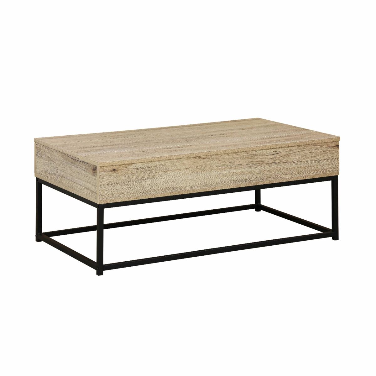 Mesa de centro com efeito madeira e tampo elevável, loft, natural, 100x55x40.5 cm