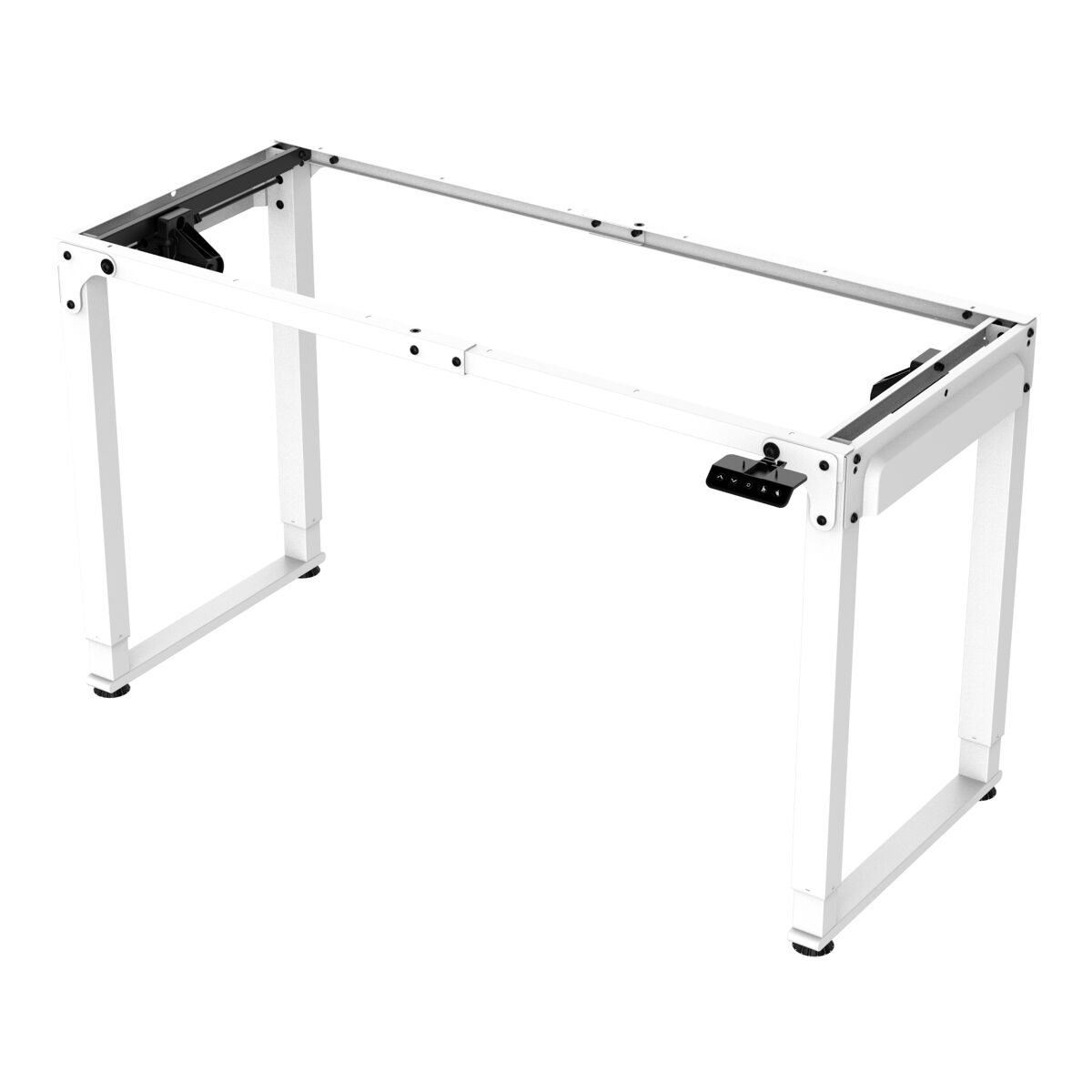 Estrutura de secretária kirkkonummi ajustável em altura em aço 135x55cm - branco [pro.tec]