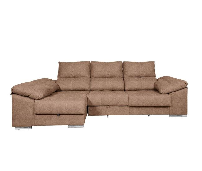 Sofá-cama yago chaise longue. poltrona reclinável, com arcon + 2 pufes