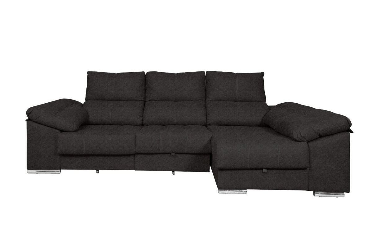 Sofá-cama yago chaise longue. poltrona reclinável, com arcon + 2 pufes