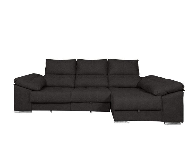 Sofá-cama yago chaise longue. poltrona reclinável, com arcon + 2 pufes