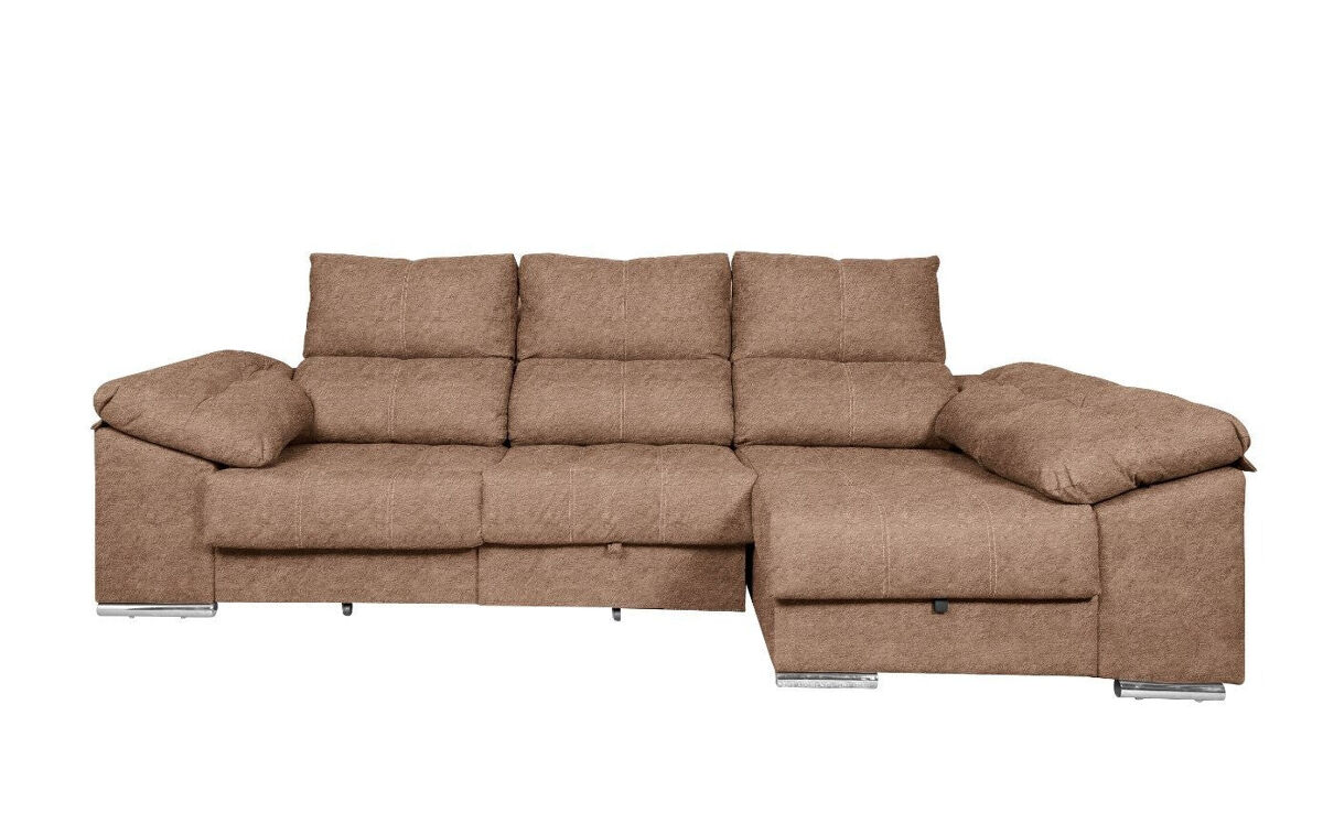 Sofá-cama yago chaise longue. poltrona reclinável, com arcon + 2 pufes