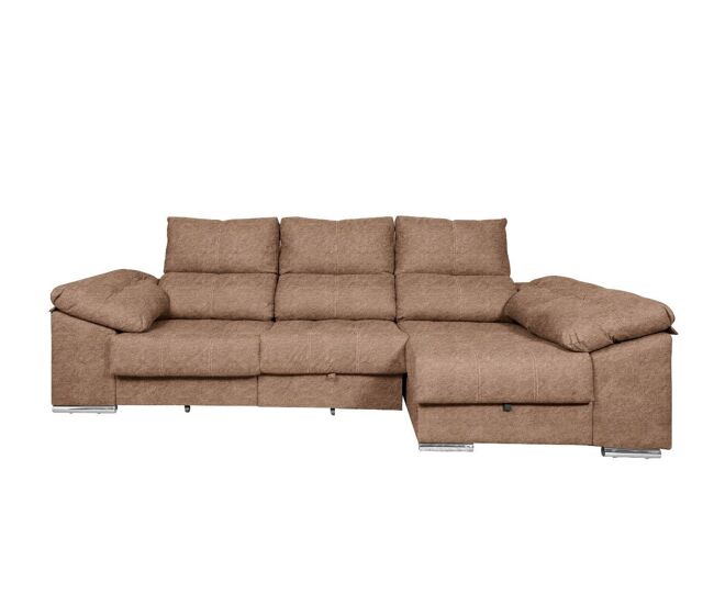 Sofá-cama yago chaise longue. poltrona reclinável, com arcon + 2 pufes