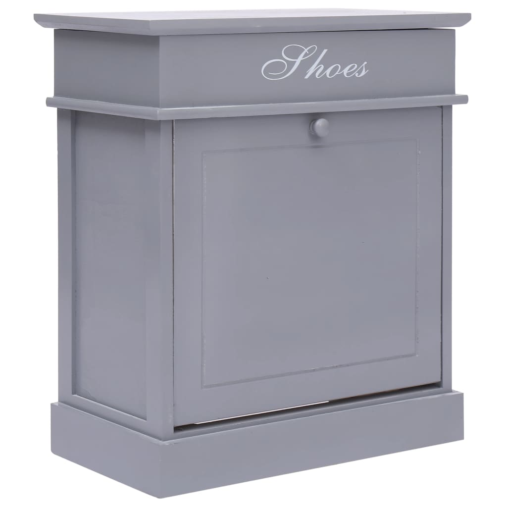 Vidaxl sapateira 50x28x58 cm madeira de paulownia cinzento