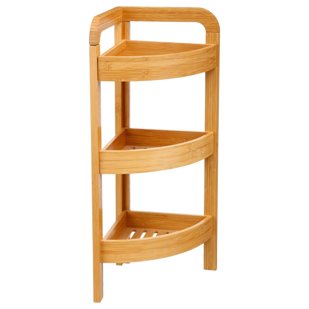 Prateleira de canto Well Home Bamboo com 3 níveis