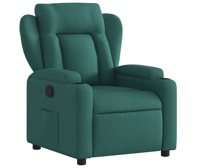 Vidaxl poltrona reclinável tecido verde-escuro