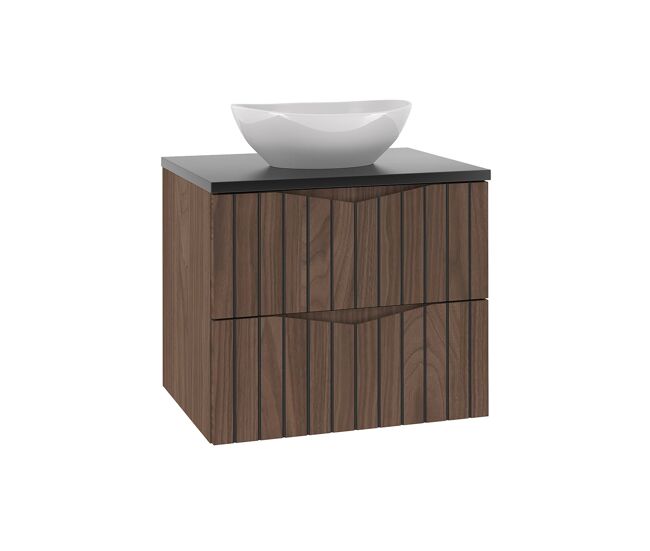 Lavatório individual 60cm siena madeira e preto