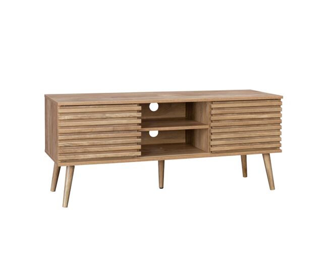 Móvel de tv escandinavo efeito madeira de 2 portas, madere, natural, 120x39x51.5 cm