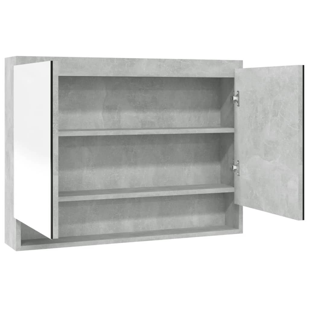 Vidaxl armário espelhado p/ casa de banho 80x15x60cm mdf cinza cimento
