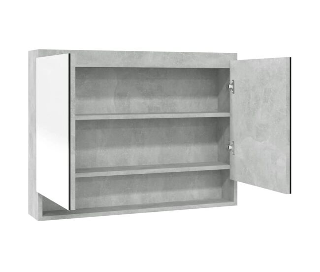 Vidaxl armário espelhado p/ casa de banho 80x15x60cm mdf cinza cimento