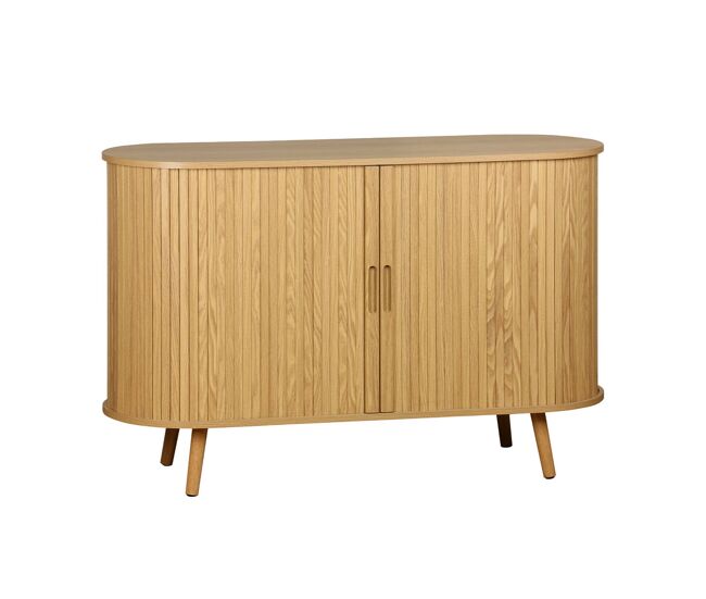 Aparador escandinavo com 2 portas de correr, 120cm, legacy, natural, 120x40x75 cm