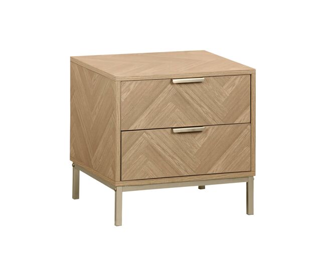 Mesa de cabeceira com efeito de madeira e design, budapest, natural, 45x40x45 cm
