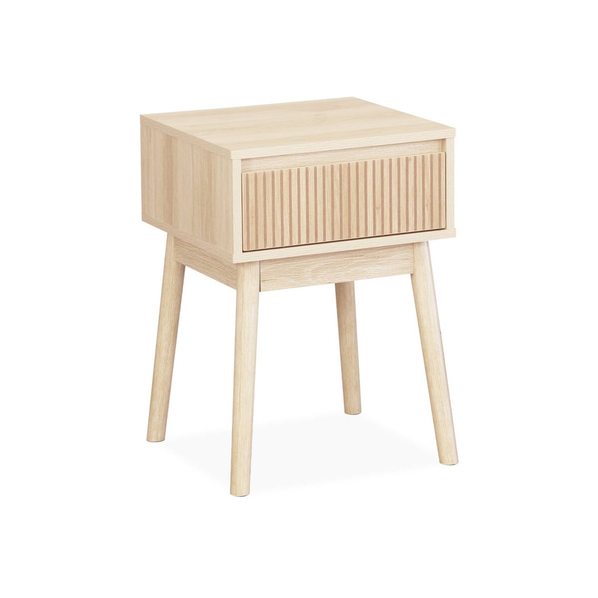 Mesa de cabeceira decor madeira 1 gaveta, linear, natural, 39x39x55.4 cm
