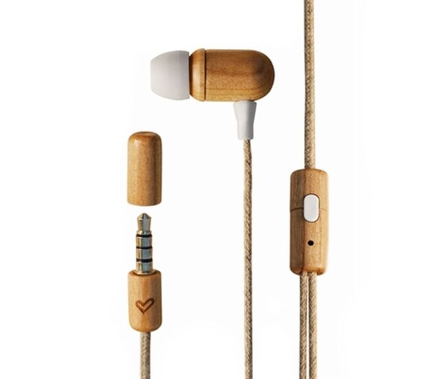 Écouteurs com microfone energy sistem eco wood - cor castanho claro