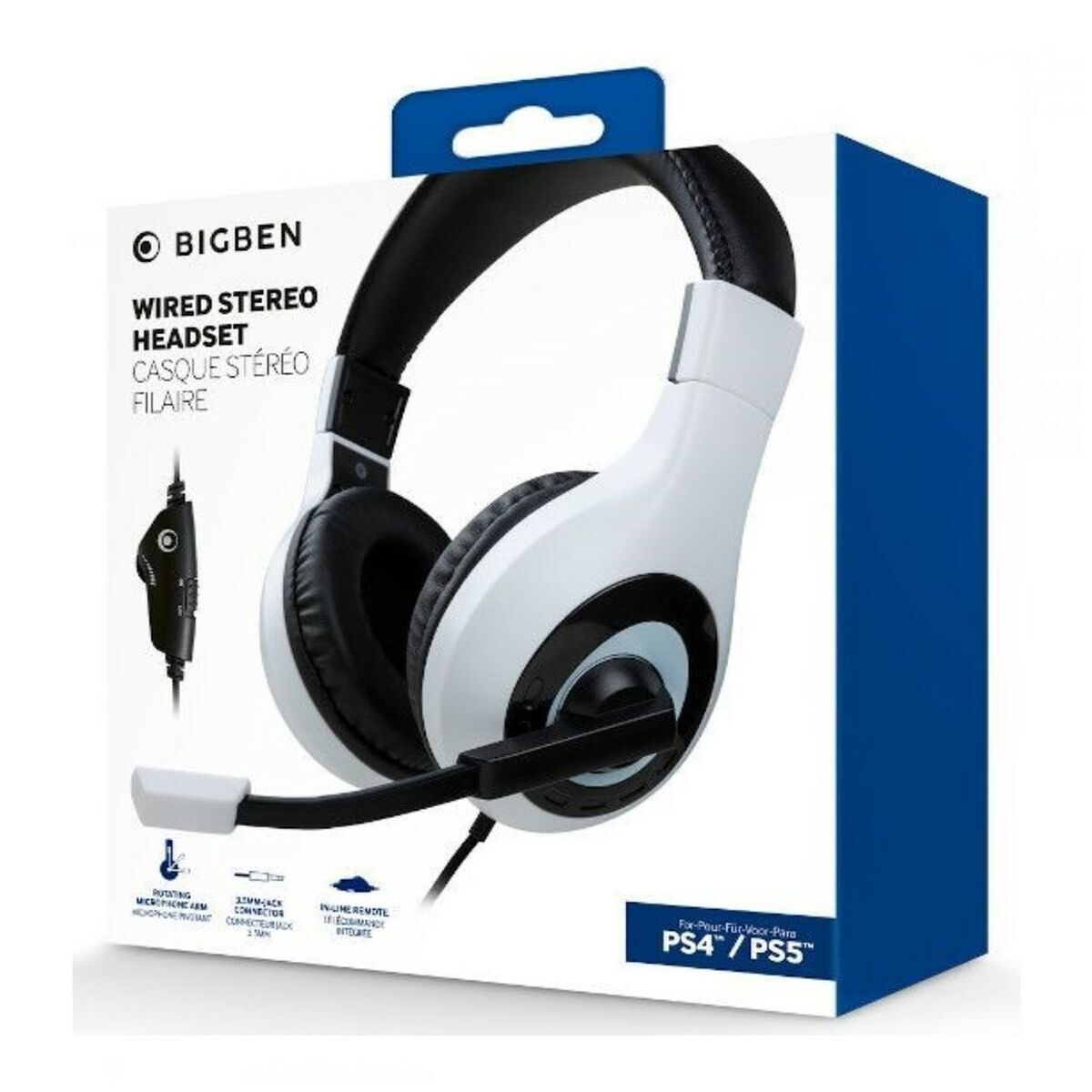 Bigben Auriculares Com Microfone Para Vídeojogos Ps5headsetv1white Preto