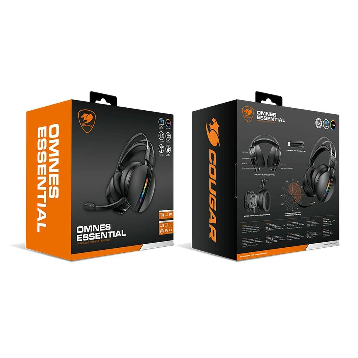 Écouteurs com microfone para vídeojogos cougar omnes essential