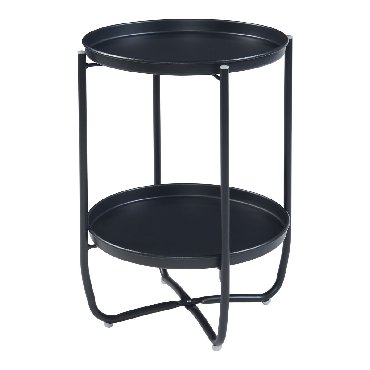 Mesa de jardim sandefjord aço 57,5x40 cm - preto [en.casa]