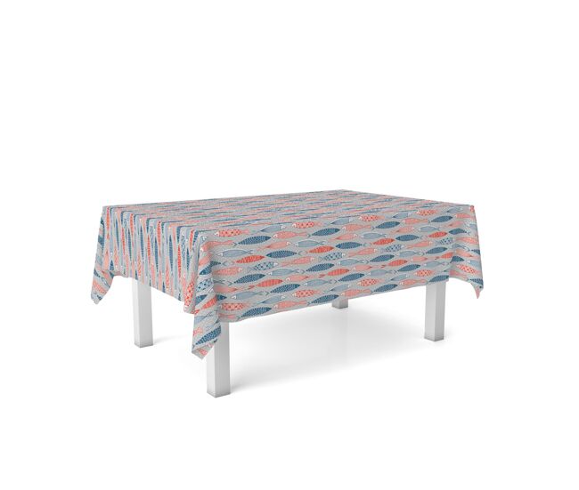 Toalha de mesa resinada fish 180x140cm donegal collections