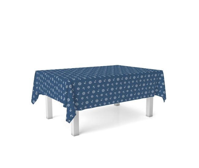 Toalha de mesa resinada ancora azul 180x140cm donegal collections