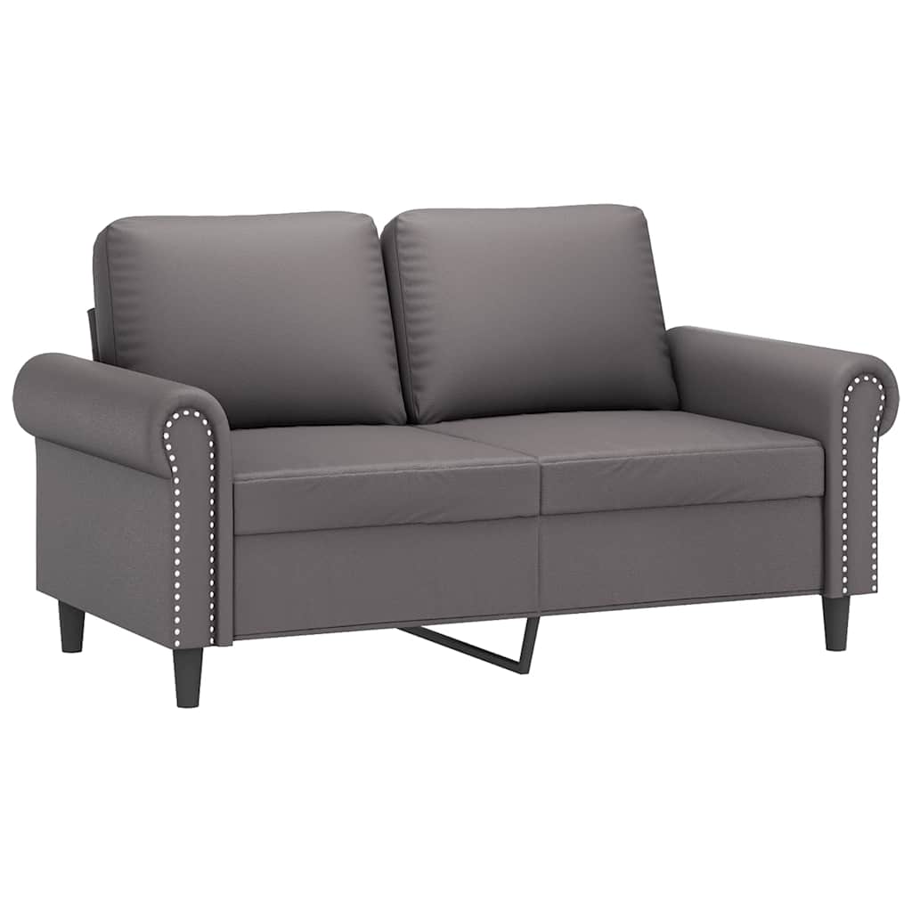 Vidaxl sofá de 2 lugares 120 cm couro artificial cinza