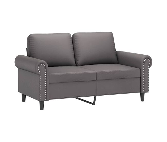 Vidaxl sofá de 2 lugares 120 cm couro artificial cinza