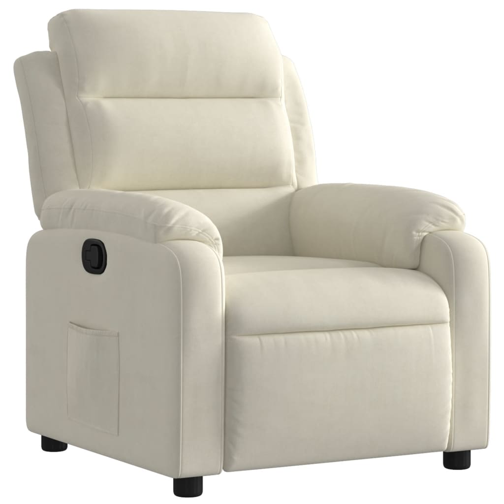 Vidaxl poltrona reclinável veludo cor creme