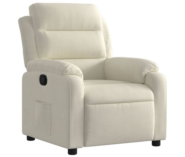 Vidaxl poltrona reclinável veludo cor creme